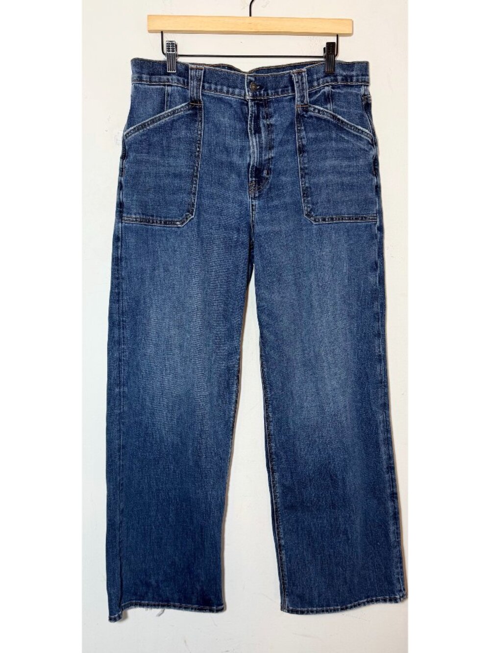 American Eagle Stovepipe Stretch Jeans Size 14 Regular Medium Wash Denim - Picture 2 of 10